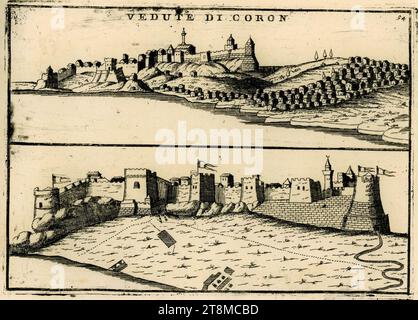 Vedute di Coron - Coronelli Vincenzo - 1688. Stockfoto