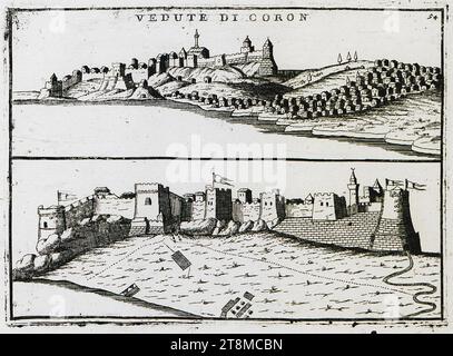 Vedute di Coron - Coronelli Vincenzo - 1686. Stockfoto