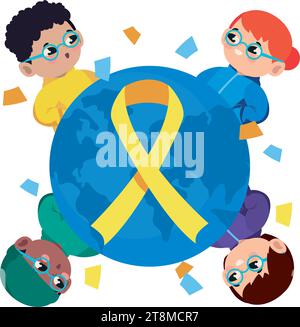 Down-Syndrom Kinderwelt Stock Vektor