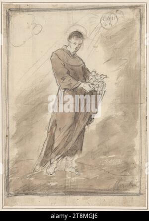 A Standing Saint, Mariano Salvador de Maella (Spanien, 1739 - 1819), Zeichnung, Bleistift, Waschen, 23,1 x 16,3 cm Stockfoto