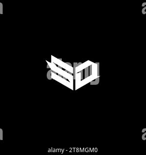 SD Premium Emblem Logo Initial Esport und Gaming Design Konzept Stock Vektor