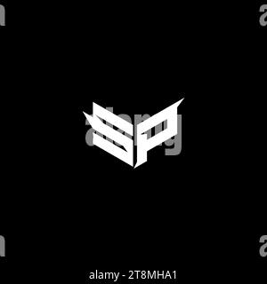Das SP Premium Emblem-Logo, das anfängliche Esport- und Gaming-Design-Konzept Stock Vektor