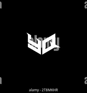 YQ Premium Emblem-Logo, anfängliches Esport- und Gaming-Design-Konzept Stock Vektor