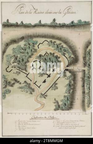 Plan de la Ruine élevé sur la Glaciere, Herzog Albert von Sachsen-Teschen (Moritzburg 1738 - 1822 Wien), um 1782, Zeichnung, Bleistift, Tinte, Stift, Aquarell, 40,2 x 26,8 cm, M.O. 'Plan de la Ruine Elevated sur la Glaciere Stockfoto