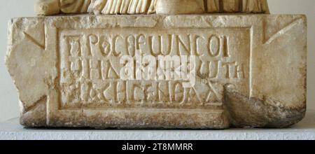 Venedig MANN 153 Statue einer Frau (kleiner Herculaneum Typ) - Inschrift. Stockfoto