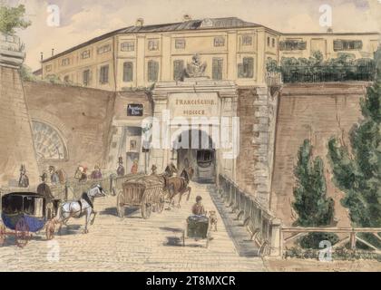 Kärntnertor, Emil Hütter (Wien 1835 - 1886 Wien), 1860, Zeichnung, Aquarell, 17,6 x 24,4 cm Stockfoto