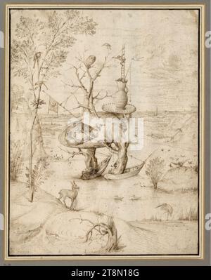 Der Baummann, Hieronymus Bosch ('s-Hertogenbosch um 1450 - 1516 's-Hertogenbosch), um 1500, Zeichnung, Stift mit eiserner Gallentinte, 27,7 x 21,1 cm, l. l. l. Herzog Albert von Sachsen-Teschen, l.u. mit Stift von späterer Hand 'BRVEGEL Stockfoto