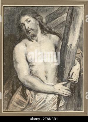 Christus als Salvator mundi, Christus und die zwölf Apostel (nach Rubens), anonym, Zeichnung, schwarze Kreide, Sanguine, hellbrauner Stift, brauner und grauer Pinsel, weiß deckend, gestempelt, 17,8 x 13,6 cm, l.l., Herzog Albert von Sachsen-Teschen Stockfoto