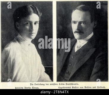 Verlobung Bertha Krupp & Gustav von Bohlen und Halbach, 1906. Stockfoto