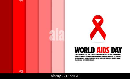 World AIDS Day Banner Hintergründe, 1 Dezember AIDS Bewusstsein mit Papier geschnitten und handwerklich Stil Vektor Illustration Vorlage Stock Vektor