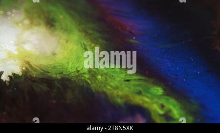 Farbe Spritzer Glitzer Nebel Textur grün blau schwarz Stockfoto