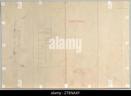 Haus am Michaelerplatz (Goldman & Salatsch Geschäftsgebäude, Looshaus), Wien I., Michaelerplatz 3, Skizze der Portalzone, 1909, Plan, Papier, Bleistift, 319 x 469 mm Stockfoto