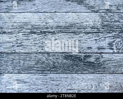 Verwitterte blaue Hartholzstruktur. Hintergrund horizontaler Holzbretter. Stockfoto