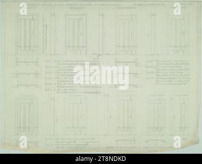 Bad Groß Ullersdorf (Nordmähren), Sanatorium Thesstal, Tischlerei I, Alfred Castelliz (Celje 1870 - 1940 Wien), 1912, Architekturzeichnung, Aquafix; Bleistiftzeichnung, 42,2 x 53,2 cm Stockfoto