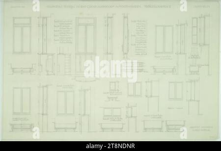 Bad Groß Ullersdorf (Nordmähren), Sanatorium Thesstal, Tischlerei V, Alfred Castelliz (Celje 1870 - 1940 Wien), 1912, Architekturzeichnung, Aquafix; Bleistiftzeichnung, 39 x 60,4 cm Stockfoto