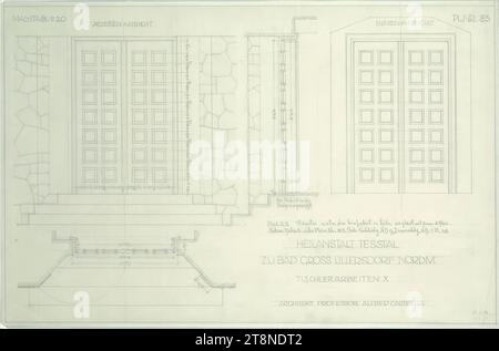 Bad Groß Ullersdorf (Nordmähren), Sanatorium Thesstal, Tischlerei X, Alfred Castelliz (Celje 1870 - 1940 Wien), 1912, Architekturzeichnung, Aquafix; Bleistiftzeichnung, 25,9 x 40 cm Stockfoto