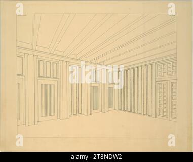 Bad Groß Ullersdorf (Nordmähren), Sanatorium Thesstal, Vorraum, Insight, Alfred Castelliz (Celje 1870 - 1940 Wien), 1912, Architekturzeichnung, Papier, Firma; Kopie, 28,3 x 36 cm Stockfoto