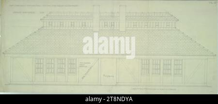 Bad Groß Ullersdorf (Nordmähren), Sanatorium Thesstal, Geflügelhaus, Erhebung, Alfred Castelliz (Celje 1870 - 1940 Wien), 1913, Architekturzeichnung, Aquafix; Bleistiftzeichnung, 35,2 x 81 cm Stockfoto