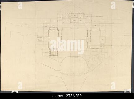 Wien I, Hofburg, Umbau- und Neubauprojekt, Gesamtplan, Grundriss, 1745, Plan, Kreide und Stift in Schwarz und Sepia, Blatt: 61,4 x 87,9 cm Stockfoto