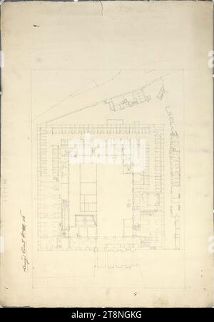 Wien I, Hofburg, Stallburg, Erdgeschoss, Grundriss, 2. Hälfte des 18. Jahrhunderts, Plan, Kreide, Blatt: 54,3 x 37,5 cm, Recto: 'Baupl. Stadt Nr. 116, verso: Stadt I, 116 Stockfoto