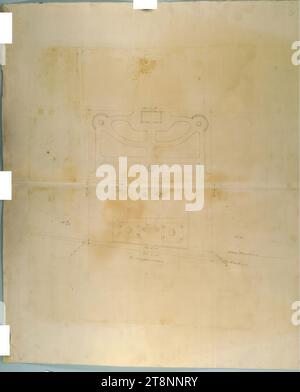 Wien II, obere Augartenstraße, Kinderkrankenhaus, Standortplan, Skizze, Carl von Hasenauer (Wien 1833 - 1894 Wien), 1870, Plan, Bleistift auf Papier Stockfoto