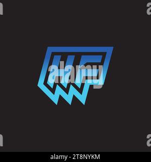 HF Initial Inspiration Logo Design Esport und Gaming Clans Ideen Stock Vektor