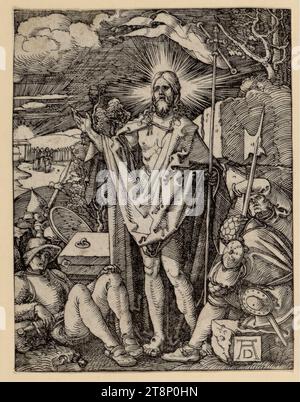 Die Auferstehung (kleine Passion, 30), die kleine Passion, Albrecht Dürer (Nürnberg 1471 - 1528 Nürnberg), um 1510, Druck, Holzschnitt; Blatt ist auf Plattenplatte zugeschnitten, Blatt: 12,6 x 9,7 cm Stockfoto