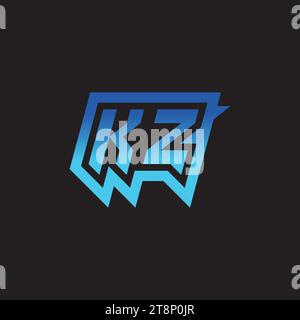 KZ Initial Inspiration Logo Design Esport und Gaming Clans Ideen Stock Vektor