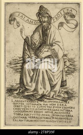 Salomo, Meister der Propheten und Sibyllen, florentinische breite Weise um 1475/90, um 1470, Druck, Kupferstich Stockfoto