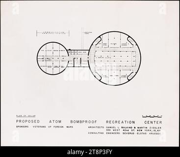 VFW vorgeschlagen Atom Bombproof Recreation Center, durch das Office of Civil and Defense Mobilization, Region 1, 1958-1961, Stockfoto