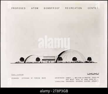 VFW vorgeschlagen Atom Bombproof Recreation Center, durch das Office of Civil and Defense Mobilization, Region 1, 1958-1961, Stockfoto