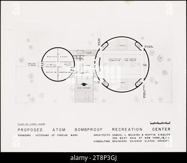 VFW vorgeschlagen Atom Bombproof Recreation Center, durch das Office of Civil and Defense Mobilization, Region 1, 1958-1961, Stockfoto