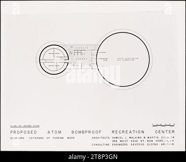 VFW vorgeschlagen Atom Bombproof Recreation Center, durch das Office of Civil and Defense Mobilization, Region 1, 1958-1961, Stockfoto