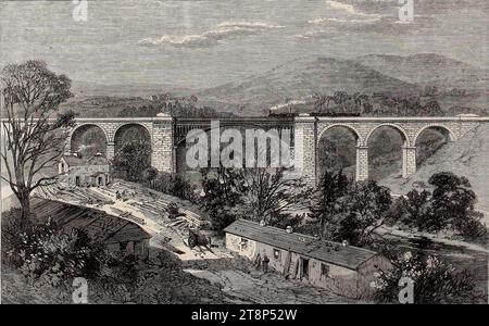 Viadukt am Kalkzweig der Lancaster and Carlisle Railway - ILN 1861 (14593804100) (geerntet). Stockfoto