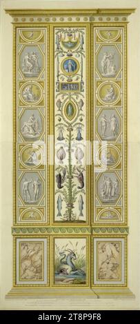 Loggien des Raffael im Vatikan: Pilastro IX. B, Estern (Seepferd), 1774, Druck, farbiger Kupferstich, Blatt: 107 x 48,3 cm, l.o. '#1 Stockfoto