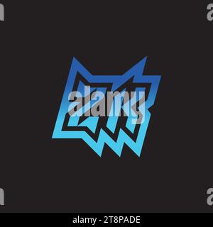 Design des ZK Initial Inspiration Logos für E-Sport und Gaming-Clan Stock Vektor