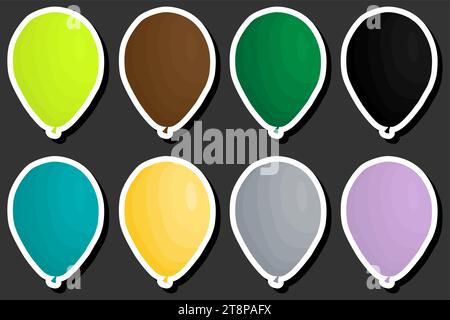 Schöne Farbillustration zum Thema des Feierns des jährlichen Feiertags mit aufblasbaren Ballons Stock Vektor