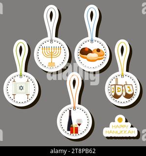 Schöne Farbillustration zum Thema des Feierns des jährlichen Hanukkah-Feiertags Stock Vektor
