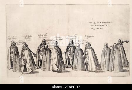 Begräbnisfeierlichkeiten für König Friedrich II. Von Dänemark und Norwegen am 5. Juni 1588 in Roskilde: Bildtafel 20, TYPUS | Trauerparade 5. Junij, Anno. 12. Jahrhundert | gehalten von Rodtschildij während der Beerdigung von Serenißimi und dem mächtigsten Herrn D. FRIEDRICH II | von Dänemark, Norwegen, den Goten, Wandaloru [m]- | das des Königs usw. das Werk und der Rat der anstrengenden | und wahrhaftig der edle Herr Henrici Ranzovij, | Botschafter des Königs der Dänen in Holsatien und Ditmarsia, etc. gebildet & Serenißimo Poten- | und dem allerliebsten Herrn Stockfoto