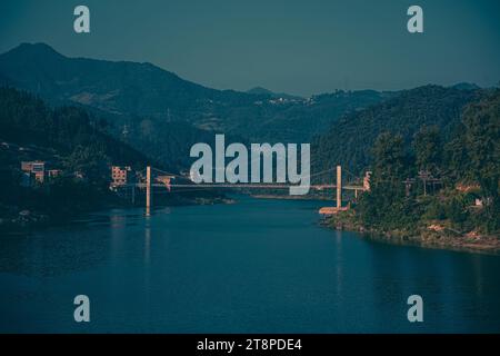 Entlang der G321, Rongjiang County, Guizhou, Herbst, Herbst, Oktober, Sonnenuntergang Stockfoto