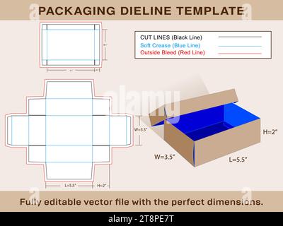 Mini Schuhkarton, Geben Geschenkbox die Linie Vorlage editierbare Vektordatei Stock Vektor