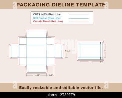 Mini Schuhkarton, Geben Geschenkbox die Linie Vorlage editierbare Vektordatei Stock Vektor