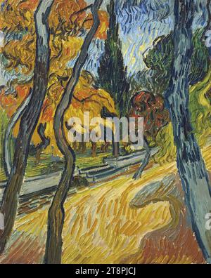 Vincent van Gogh - Arbres dans le jardin de l'asile (1889). Stockfoto