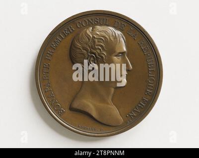 Napoleon Bonaparte erster Konsul der Französischen Republik, 1803, Andrieu, Bertrand oder Jean-Bertrand, 1803, numismatisch, Medaille, Größe - Werk: Durchmesser: 5,2 cm, Gewicht (Typenabmessung): 59,19 g Stockfoto