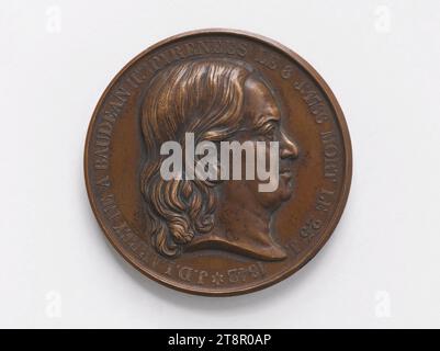 Jean Dominique Larrey (1766-1842), Chirurg, Generalinspektor des Gesundheitsdienstes, 1847, Petit, Louis-Michel, Graveur in Medaillen, David d'Angers, Pierre-Jean, Autor des Modells, in 1847, Numismatic, Medaille, Abmessungen - Werk: Durchmesser: 5,2 cm, Gewicht (Typenmaß): 77,15 g Stockfoto