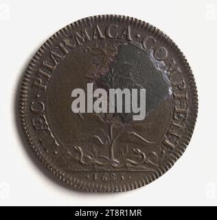 Provost der Kaufleute: Auguste-Robert de Pomereu, 1683, 1683 Numismatisch, Token (numismatisch), Kupfer, Abmessungen - Arbeit: Durchmesser: 2,9 cm, Gewicht (Typengröße): 4,6 g Stockfoto