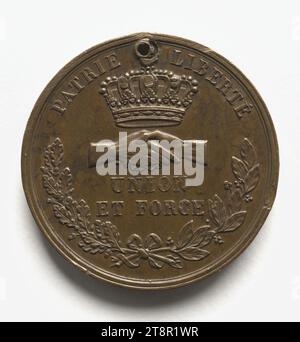 Jahrestag des 30. Juli 1830, Nationalfeiertag in Nantes, 1851, Array, Numismatic, Medaille, Bronze, Abmessungen - Arbeit: Durchmesser: 3,2 cm, Gewicht (Typengröße): 20,75 g Stockfoto