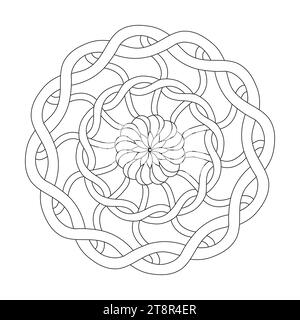 Keltische Mandala Zen Zenith Malbuch Seite für KDP Bucheinlage. Friedliche Blütenblätter, Fähigkeit zum Entspannen, Gehirnerlebnisse, harmonischer Hafen, friedlich Stock Vektor