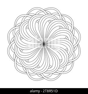 Keltische einfache Mandala verzierte Odyssee-Malbuchseite für KDP-Buchinnenraum. Friedliche Blütenblätter, Fähigkeit zum Entspannen, Gehirnerlebnisse, harmonische Oase, Stock Vektor