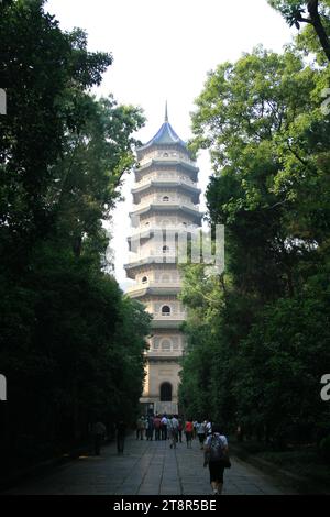 Zijin Shan, Nanjing, China, Linggu-Pagoda, Grabstätte von Ming Hongwu (Zhu Yuanzhang, erster Ming-Kaiser) und Sun Zhongshan (Sun Yat-sen), Nanjing, China Stockfoto